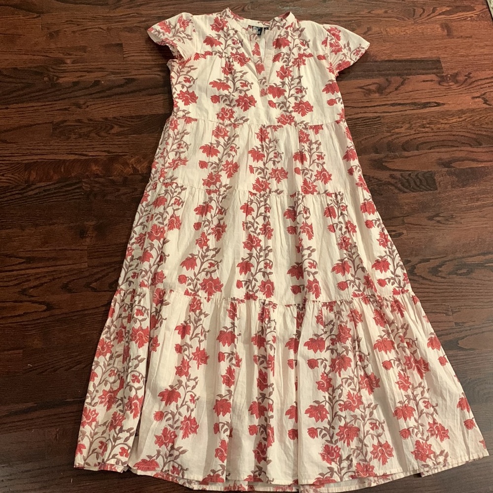 Madison Mathews Dress size S floral tiered bohemian cottage country
